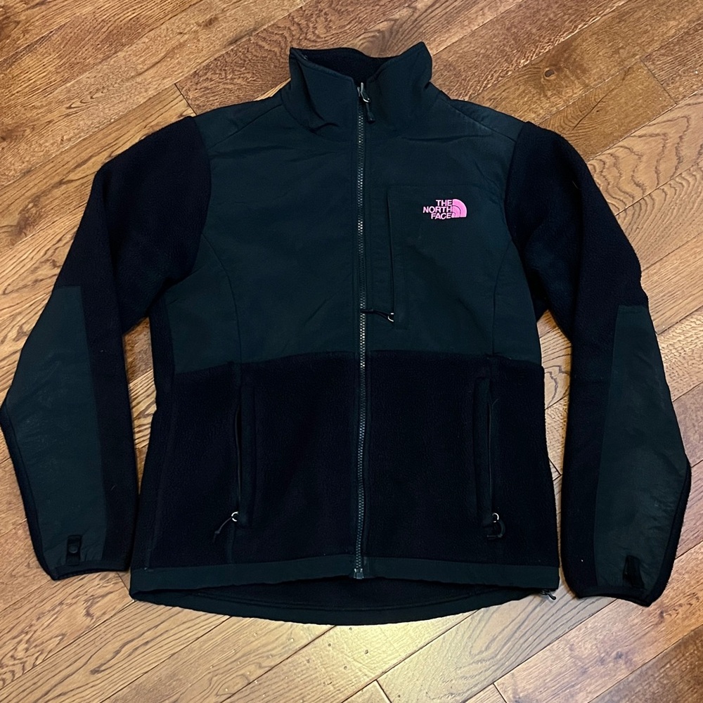 The North Face Black Jacket with Pink Logo